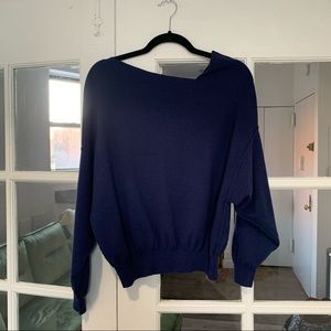 Free People Asymmetrical Blue Pullover Sweater size XS